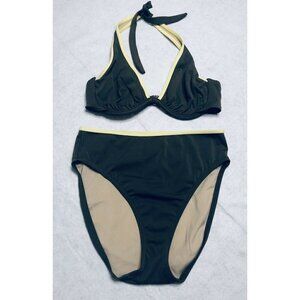 Victorias Secret Bikini Womens Small 34C Green Underwire Halter Swim Beach Boho